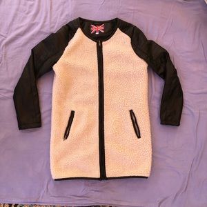 Pleather faux fur jacket